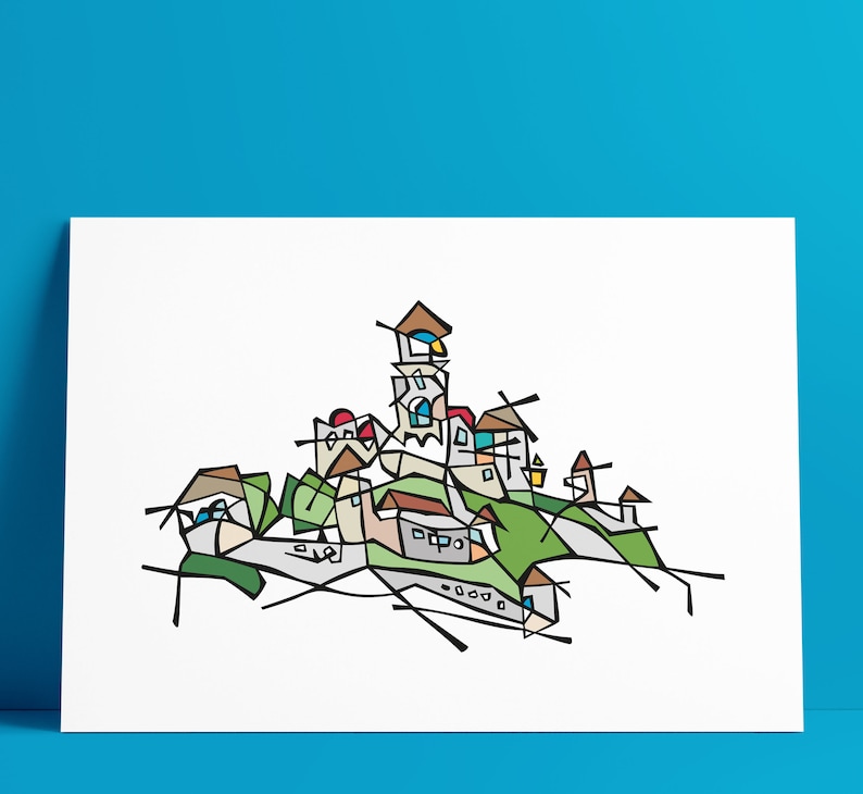 Trencin Castle Illustration Art Wall Decoration