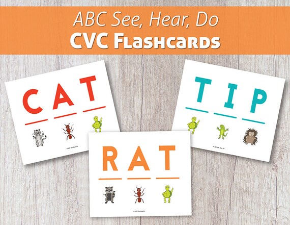 Abc See Hear Do Cvc Flashcards Etsy
