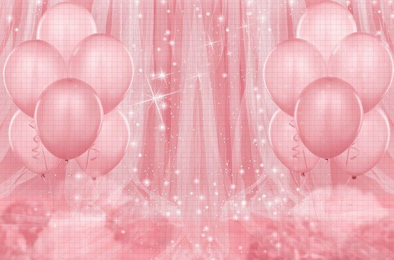Pink Balloons Digital Background Backdrop Photography 1st | Etsy