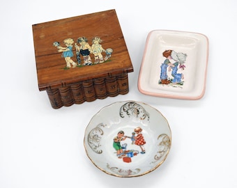 Collection of 3 Vintage Children Collectibles |  1950s decor | Vintage Nursery | Gift for Sister