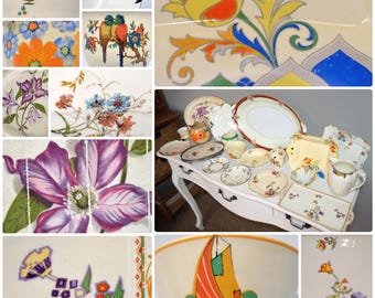Art Deco Ceramic Collection: 20 Vintage Porcelain Pieces by Alfred Meakin, Royal Doulton