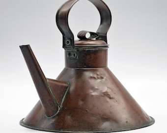 Antique Ships Copper Kettle for Farmhouse Kitchen, Vintage Kettle, Historical Gift, Copper Decor