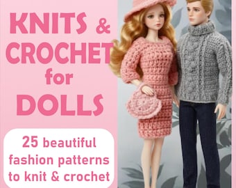 25 Crochet Dolls Pattern | PDF Doll Clothes Patterns | Vintage Dolls Knitting | Fashion Doll Crochet | Pattern PDF Digital Instant Download