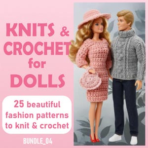 25 modelli di bambole all'uncinetto / modelli di vestiti per bambole in PDF / bambole vintage lavorate a maglia / bambole alla moda all'uncinetto / modello PDF digitale scaricabile all'istante