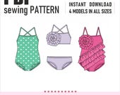 PDF Sewing Pattern | Girls Swimsuits Pattern | Children's Swimsuits | Size 3-4-5-6 | Pattern for Kids | Pattern PDF Instant Download