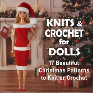 17 Knitting Patterns Doll | Christmas Outfits Patterns for Dolls | Holiday Doll Clothes Knitting & Crochet Book | Digital Instant Download