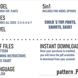 PDF Sewing Pattern | Kids T-shirt Pattern | Children Pattern | Kids Pants | Girls T-shirt | Pattern for Kids | Pattern PDF Instant Download image 2