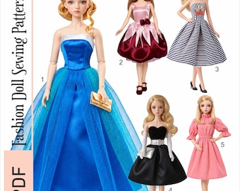 Fashion Doll Sewing Pattern PDF | Vintage 11.5" Doll Clothes Patterns | Printable Pattern Bundle | Ebook PDF Digital Instant Download | 8803