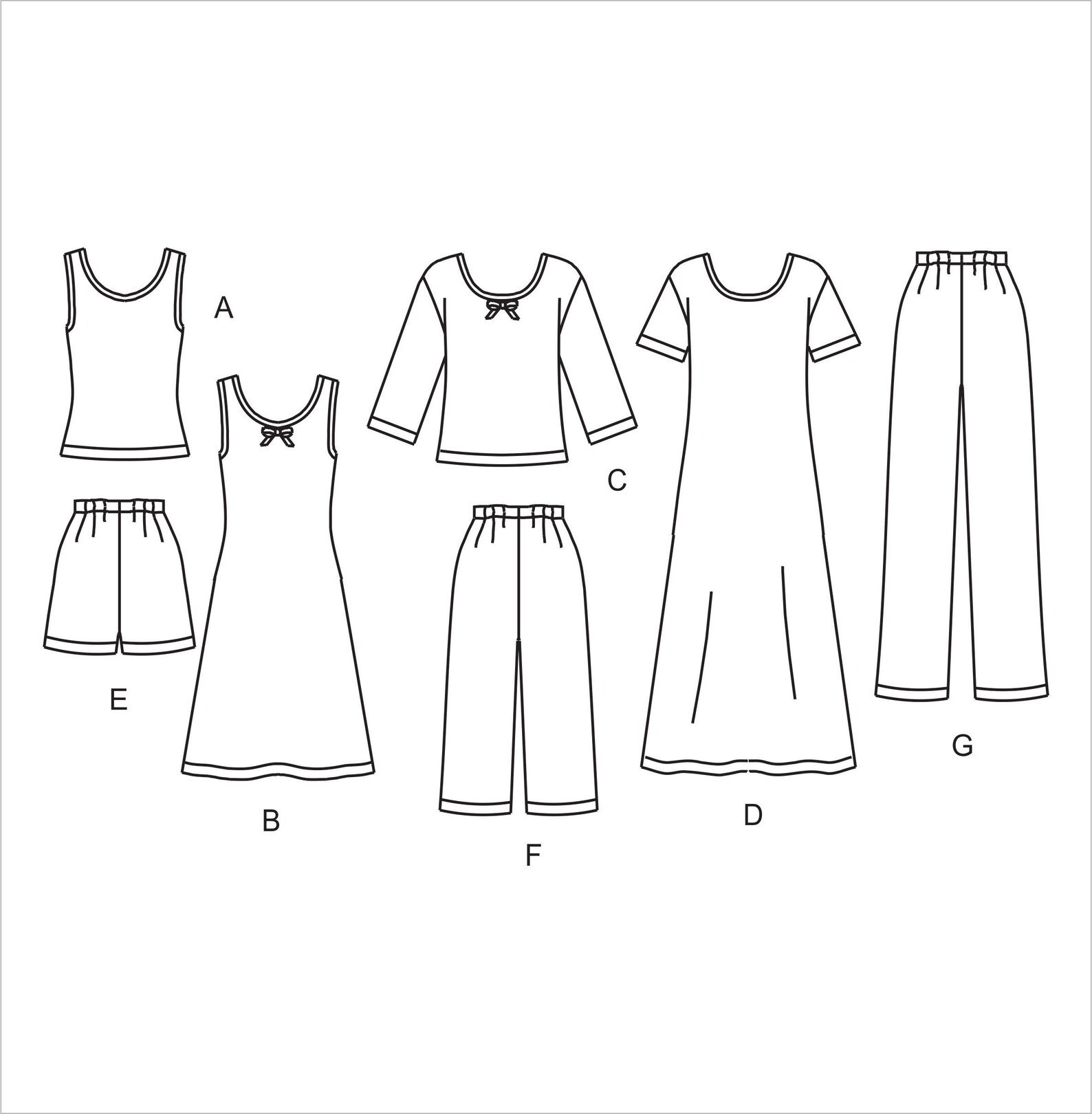 PDF Vintage Sewing Pattern | Women’s Camisole Pajama Bundle | Tank Top ...