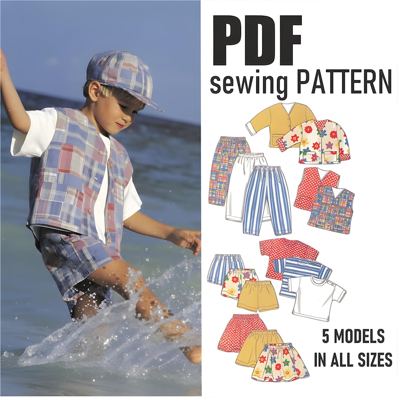 PDF Sewing Pattern | Kids T-shirt Pattern | Children Pattern | Kids Pants | Girls T-shirt | Pattern for Kids | Pattern PDF Instant Download image 1