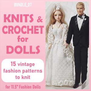 15 Crochet Dolls Pattern | PDF Doll Clothes Patterns | Vintage Dolls Knitting | Fashion Doll Crochet | Pattern PDF Digital Instant Download