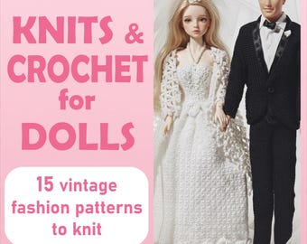 15 Crochet Dolls Pattern | PDF Doll Clothes Patterns | Vintage Dolls Knitting | Fashion Doll Crochet | Pattern PDF Digital Instant Download