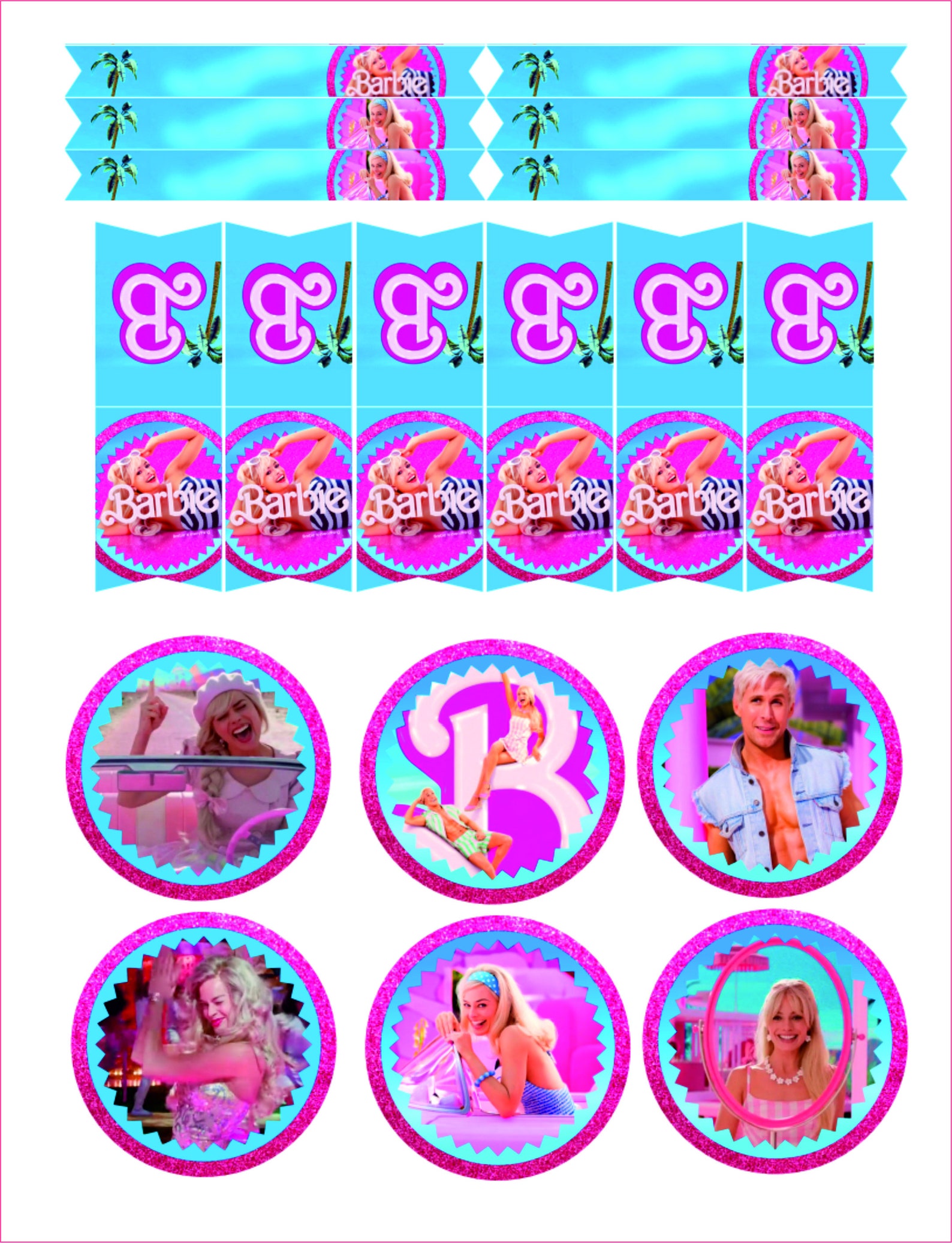 Barbi the Movie Printable Kit Birthday Party Candy Bar Printable Props