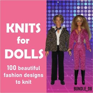 100 Knitting Patterns | PDF Doll Clothes Patterns | Vintage Dolls Knit Outfits | Bundle 08 | Pattern PDF Digital Instant Download