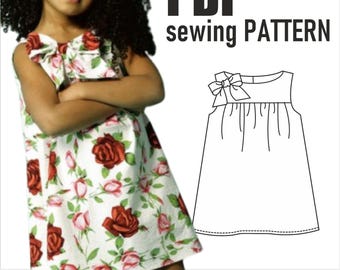 Modello di cucito per abiti per bambini / Modello per bambini / Abito per bambini / Taglie 3-6 / Modello di abbigliamento per bambini / Modello PDF / Download immediato