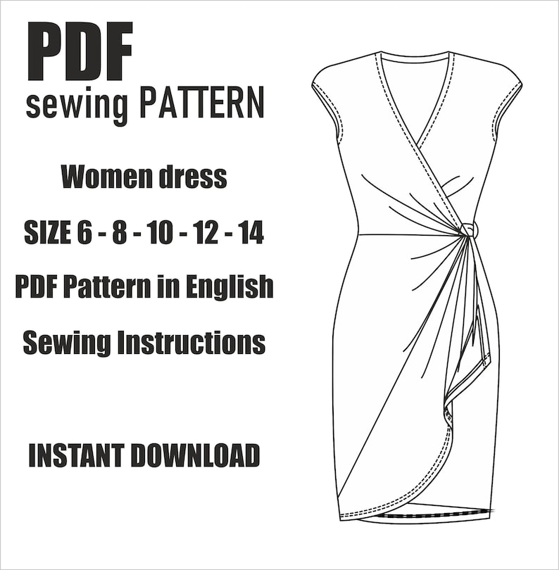PDF Sewing Pattern | Women’s Dress Pattern | Size 6-14 | Pattern for ...