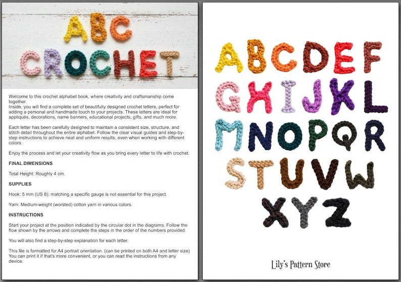 Crochet Alphabet Amigurumi Pattern | 3D Crochet Letters Tutorial | Personalized Nursery Decor | ABC Plushies | Digital PDF Instant Download image 3