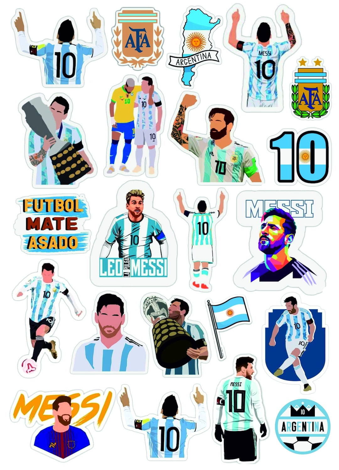 23 Sticker Lionel Messi Stickers Soccer World Cup Set Stickers ...