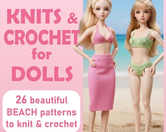 26 Knitting Patterns Doll | Knitting & Crochet Book PDF | Vintage Summer Outfits Patterns for Dolls | Pattern PDF Digital Instant Download