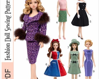 Fashion Doll Sewing Pattern PDF | Vintage 11.5" Doll Clothes Patterns | Printable Pattern Bundle | Ebook PDF Digital Instant Download | 8804