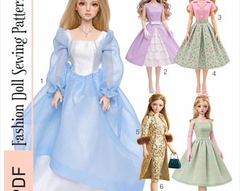Fashion Doll Sewing Pattern PDF | Vintage 11.5" Doll Clothes Patterns | Printable Pattern Bundle | Ebook PDF Digital Instant Download | 8802
