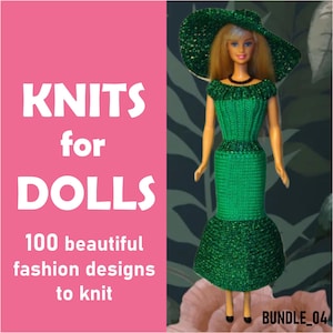 100 Knitting Patterns | PDF Doll Clothes Patterns | Vintage Dolls Knit Outfits | Bundle 04 | Pattern PDF Digital Instant Download