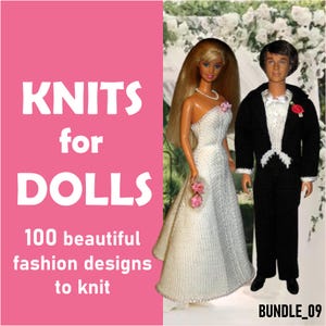 100 Knitting Patterns | PDF Doll Clothes Patterns | Vintage Dolls Knit Outfits | Bundle 09 | Pattern PDF Digital Instant Download