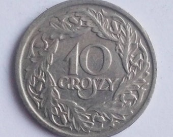 Polish coin 10 hroshey 1923