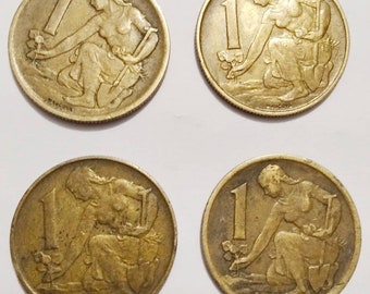 Czechoslovakian coin, 1 Czechoslovakian Krone