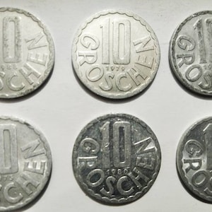 Austrian coins, Austrian coins 10 Groschen