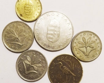 Hungarian Coin: Coat of Arms, Heron, Flower (Price for ONE COIN)
