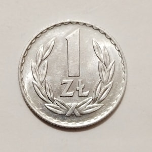 Vintage Polish Coins,  Polish Coins, One Polish Zloty 1974
