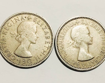エリザベス2世の2フローリン・シリング硬貨、1953年から1967年までの