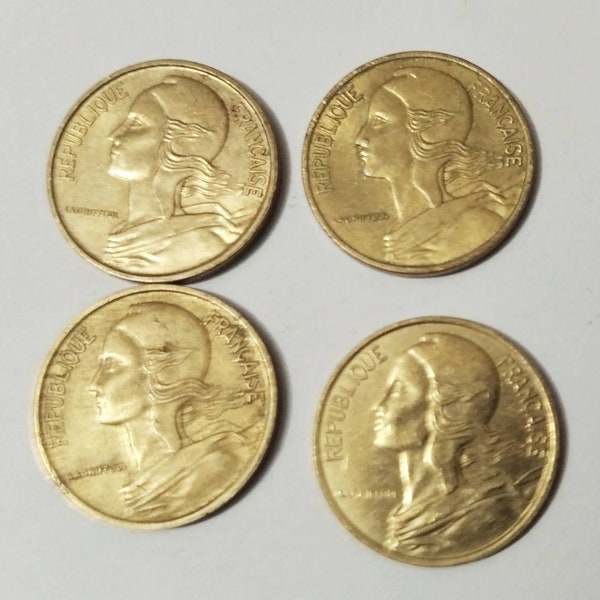 Vintage französische Münzen, alte französische Münzen