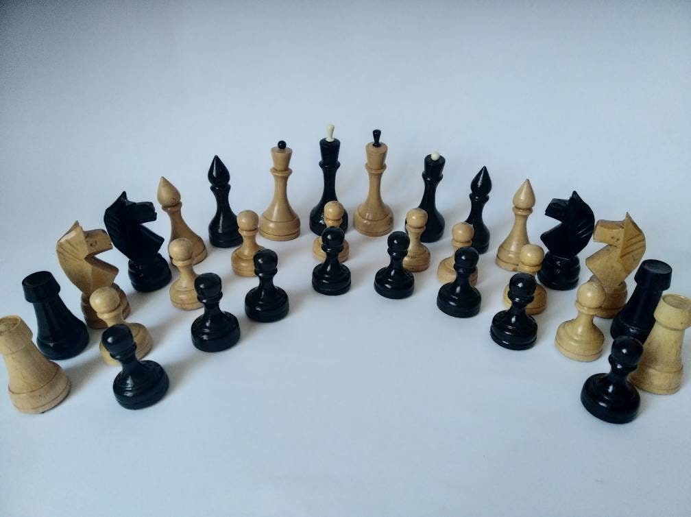 Soviet Wooden Chess Set | Etsy