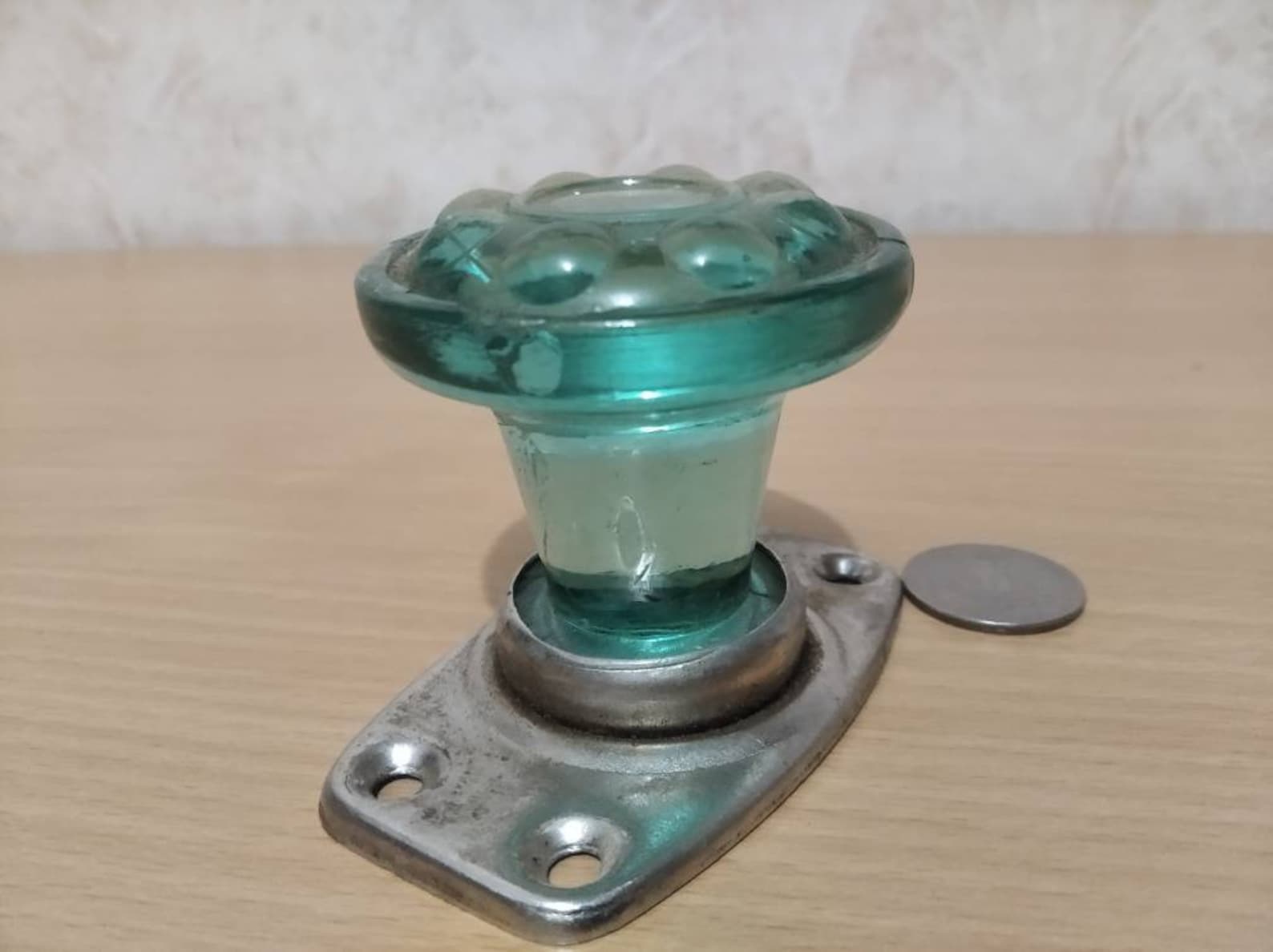 Soviet Vintage Green Glass Door Handle Etsy