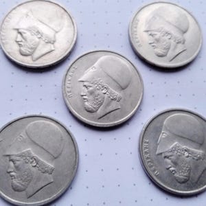 Vintage Greek 20 Drachma Coin: Pericles Portrait