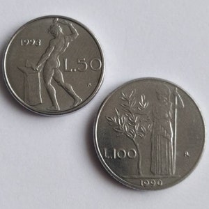 Italian Lira Coin Set: 1990 & 1993 Collectible Currency