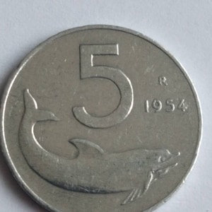 5 Italian lira Coin 1955
