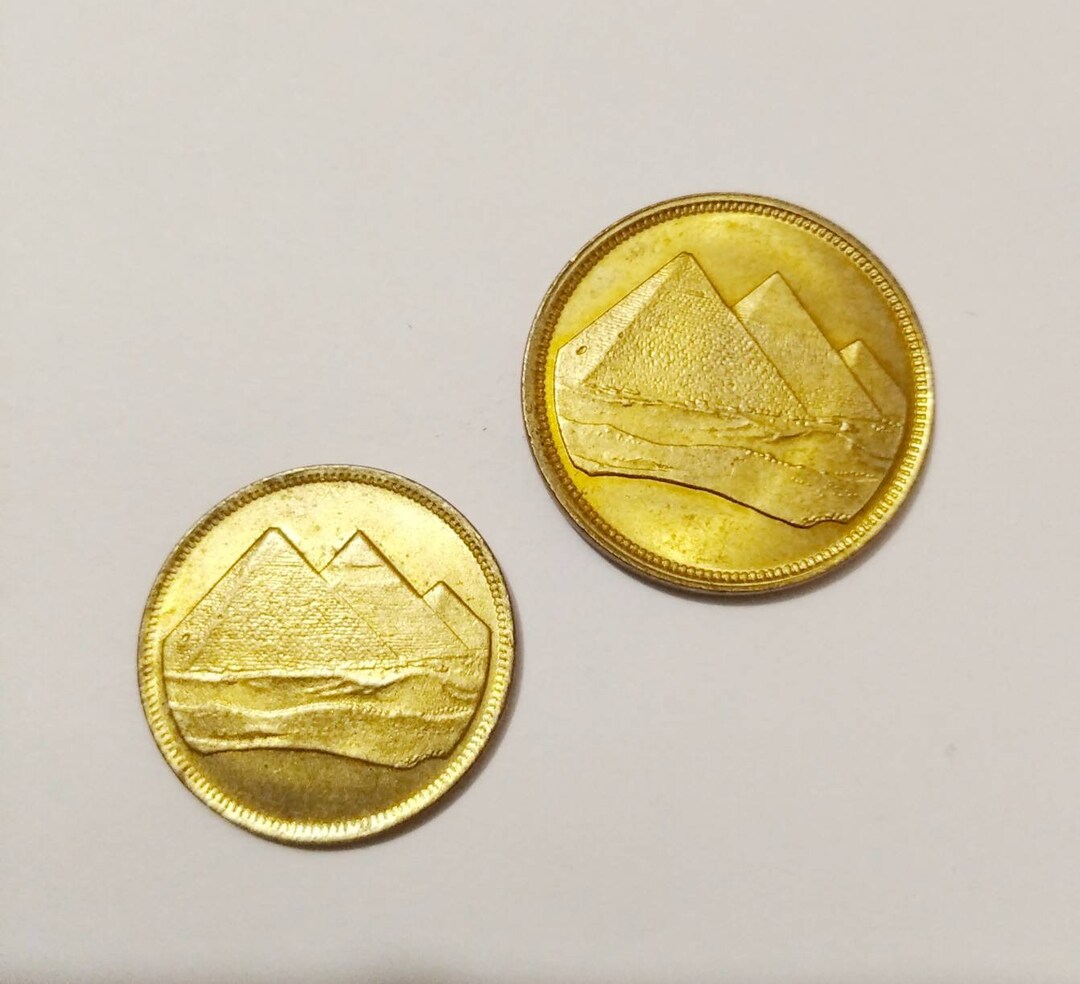Pyramid Pattern Coins Vintage Egyptian Coins With Piramids, Set of 2 Piramids Coins - Etsy