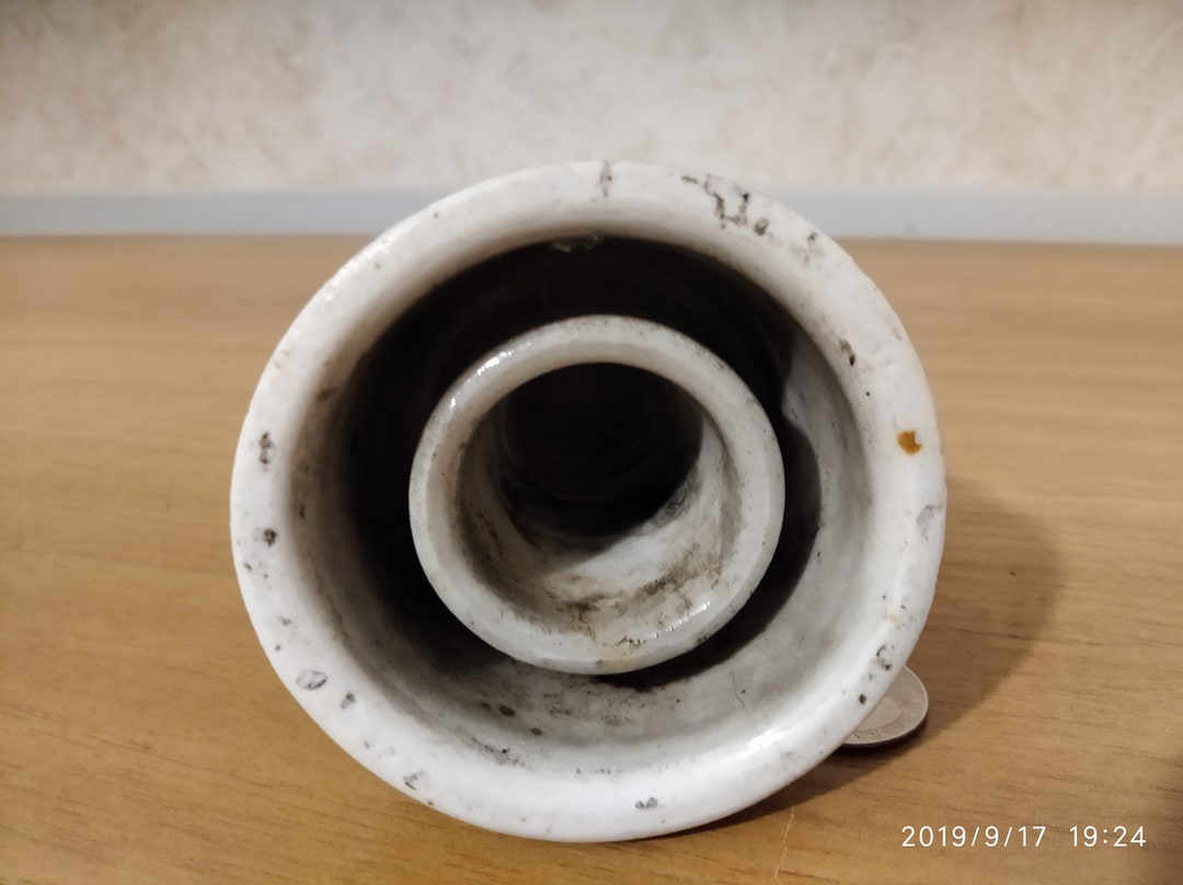 Antique Electrical Insulator, Ceramic Isolator, Vintage Rare Soviet