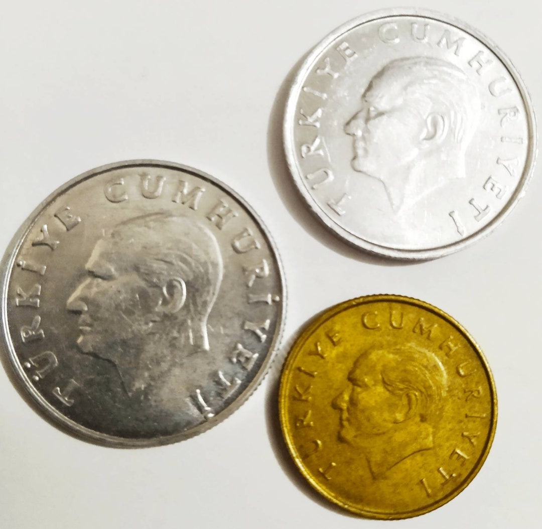 Vintage Turkish Lira Coin Set: 10, 25, 100 Lira - Etsy