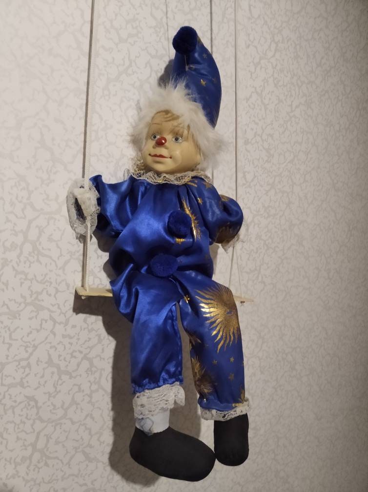 Fenteer Porzellan-Clownpuppe – Bunte Desktop-Deko Fürs Zuhause Oder Büro, 25 Cm Hoch