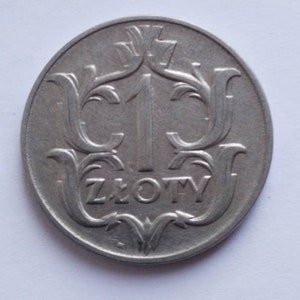 Vintage Polish Coin 1 Zloty 1929