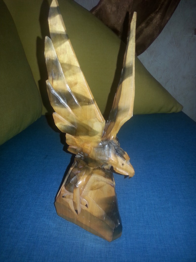 Eagle Soviet Figure Wooden /hand Carved Figurine/ Vintage Home Etsy