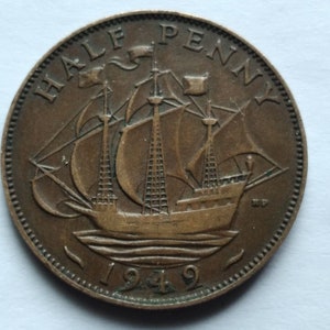 Mezzo penny 1946 Giorgio VI