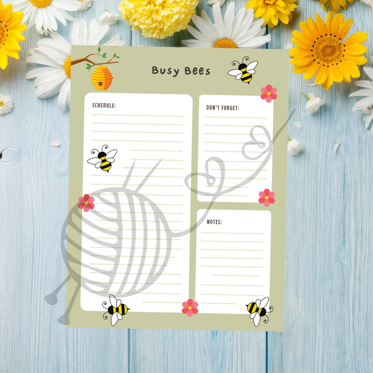 Busy Bees Planner Printable Etsy UK