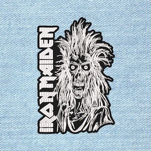 Iron Maiden 1st white 30x20cm - Big Embroidery Patch Heavy Metal Back Patch, Large Rock Band Patch for Battle Jacket