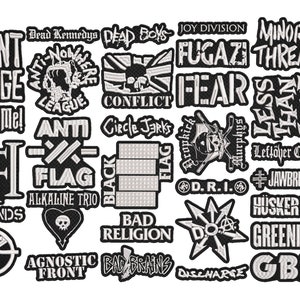 PUNK ROCK full EMBROIDERY flat 10pcs/Lot Random Mix Sew-On Patches Fashion Battle Vest Patch