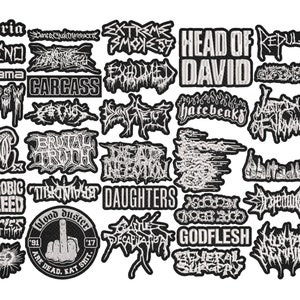 Grindcore METAL full EMBROIDERY shaped 10pcs/Lot Random Mix Sew-On Patches Fashion Battle Vest Patch